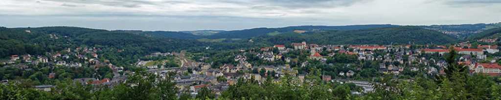 Blick auf Aue im Erzgebirge