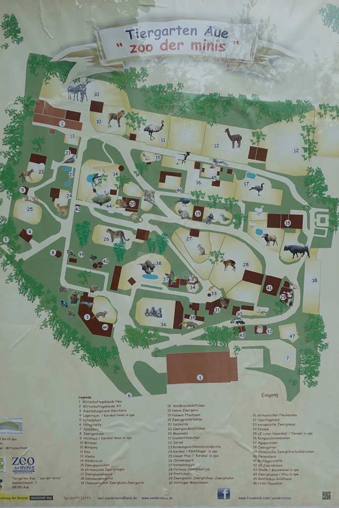 Zoo der Minis - Tiergarten in Aue | Wege und Lageplan Tierpark Aue Lageplan und Wegweiser Zoo der Minis Aue